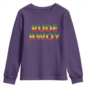Rude Boy Youth Sweatshirt Jamaican Rasta Reggae Roots Gifts Jamaica TS10 Purple Print Your Wear