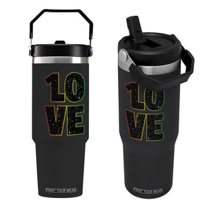 One Love Jamaican Rasta Reggage Music Flip Straw Tumbler TS10 One Size: 30 oz Black Print Your Wear