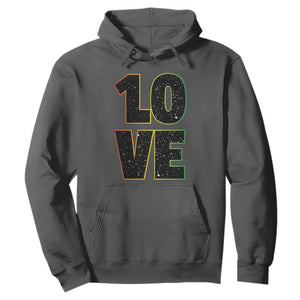 One Love Jamaican Rasta Reggage Music Hoodie TS10 Dark Heather Print Your Wear