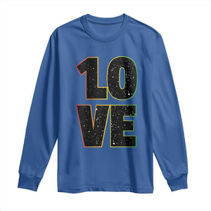 One Love Jamaican Rasta Reggage Music Long Sleeve Shirt TS10 Royal Blue Print Your Wear