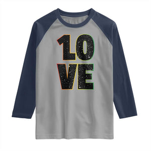 One Love Jamaican Rasta Reggage Music Raglan Shirt TS10 Sport Gray Navy Print Your Wear