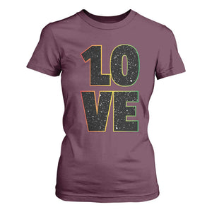 One Love Jamaican Rasta Reggage Music T Shirt For Women TS10 Maroon Print Your Wear