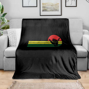 Rasta Reggae Shaka Hand Throw Blanket Retro Vintage Jamaica Flag Rasta Hawaii Shaka Sign TS10 Print Your Wear