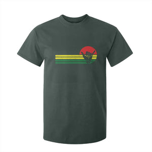 Rasta Reggae Shaka Hand T Shirt For Kid Retro Vintage Jamaica Flag Rasta Hawaii Shaka Sign TS10 Dark Forest Green Print Your Wear