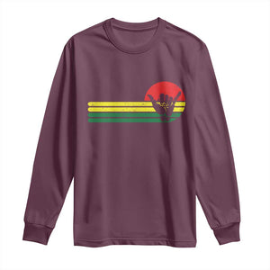 Rasta Reggae Shaka Hand Long Sleeve Shirt Retro Vintage Jamaica Flag Rasta Hawaii Shaka Sign TS10 Maroon Print Your Wear