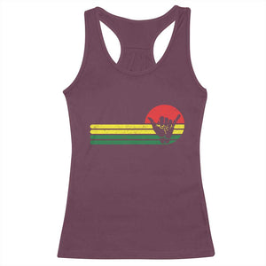 Rasta Reggae Shaka Hand Racerback Tank Top Retro Vintage Jamaica Flag Rasta Hawaii Shaka Sign TS10 Maroon Print Your Wear