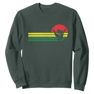 Rasta Reggae Shaka Hand Sweatshirt Retro Vintage Jamaica Flag Rasta Hawaii Shaka Sign TS10 Dark Forest Green Print Your Wear