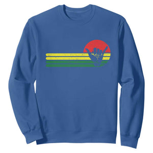 Rasta Reggae Shaka Hand Sweatshirt Retro Vintage Jamaica Flag Rasta Hawaii Shaka Sign TS10 Royal Blue Print Your Wear