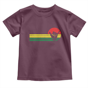 Rasta Reggae Shaka Hand Toddler T Shirt Retro Vintage Jamaica Flag Rasta Hawaii Shaka Sign TS10 Maroon Print Your Wear