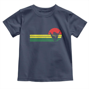 Rasta Reggae Shaka Hand Toddler T Shirt Retro Vintage Jamaica Flag Rasta Hawaii Shaka Sign TS10 Navy Print Your Wear