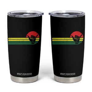 Rasta Reggae Shaka Hand Tumbler Cup Retro Vintage Jamaica Flag Rasta Hawaii Shaka Sign TS10 Black Print Your Wear