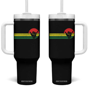 Rasta Reggae Shaka Hand Tumbler With Handle Retro Vintage Jamaica Flag Rasta Hawaii Shaka Sign TS10 One Size: 40 oz Black Print Your Wear