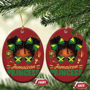 Jamaica Princess Christmas Ornament Proud Jamaican Afro Black Girls Jamaica Flag Pride TS10 Oval Red Print Your Wear