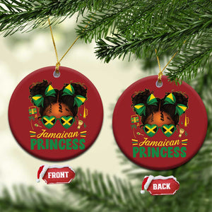 Jamaica Princess Christmas Ornament Proud Jamaican Afro Black Girls Jamaica Flag Pride TS10 Circle Red Print Your Wear