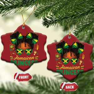 Jamaica Princess Christmas Ornament Proud Jamaican Afro Black Girls Jamaica Flag Pride TS10 Snow Flake Red Print Your Wear