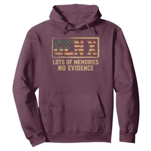 Funny Saying Sarcastic Gen X Lots of Memories No Evidence Hoodie Vintage American Flag