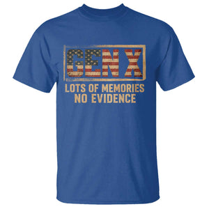 Funny Saying Sarcastic Gen X Lots of Memories No Evidence T Shirt Vintage American Flag