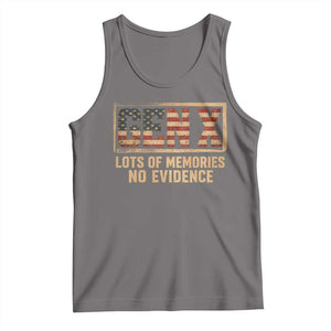 Funny Saying Sarcastic Gen X Lots of Memories No Evidence Tank Top Vintage American Flag