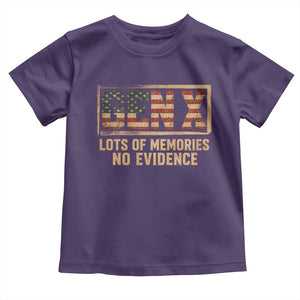 Funny Saying Sarcastic Gen X Lots of Memories No Evidence Toddler T Shirt Vintage American Flag