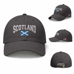Scotland Baseball Cap Vintage Retro Varsity Sports Scottish Flag Graphic