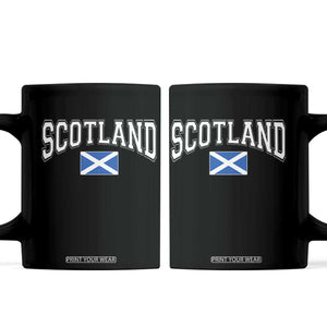 Scotland Coffee Mug Vintage Retro Varsity Sports Scottish Flag Graphic