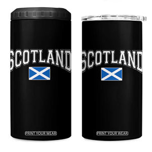 Scotland 4 in 1 Can Cooler Tumbler Vintage Retro Varsity Sports Scottish Flag Graphic