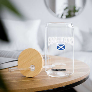 Scotland Glass Can Vintage Retro Varsity Sports Scottish Flag Graphic