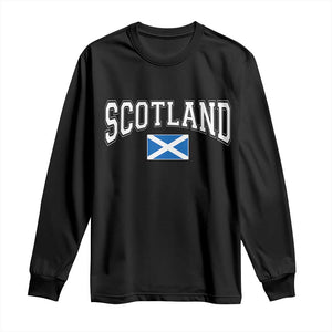 Scotland Long Sleeve Shirt Vintage Retro Varsity Sports Scottish Flag Graphic