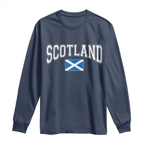 Scotland Long Sleeve Shirt Vintage Retro Varsity Sports Scottish Flag Graphic