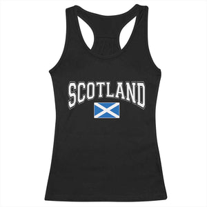 Scotland Racerback Tank Top Vintage Retro Varsity Sports Scottish Flag Graphic