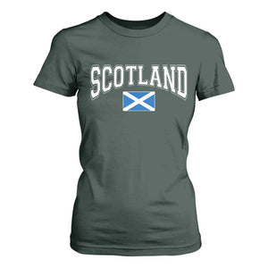 Scotland T Shirt For Women Vintage Retro Varsity Sports Scottish Flag Graphic