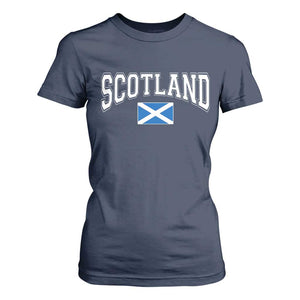 Scotland T Shirt For Women Vintage Retro Varsity Sports Scottish Flag Graphic