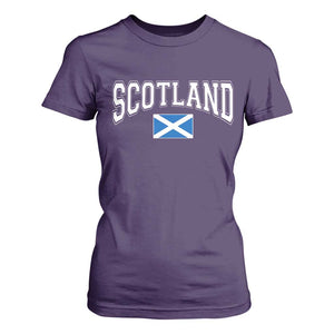 Scotland T Shirt For Women Vintage Retro Varsity Sports Scottish Flag Graphic