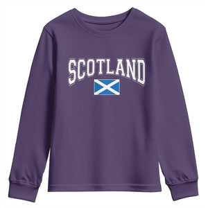 Scotland Youth Sweatshirt Vintage Retro Varsity Sports Scottish Flag Graphic