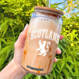Vintage Scotland Lion Glass Can SCOT Scottish Pride Gift