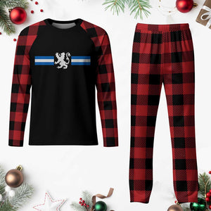 Scotland Lion Plaid Pajama Set Retro Scottish Flag SCOT