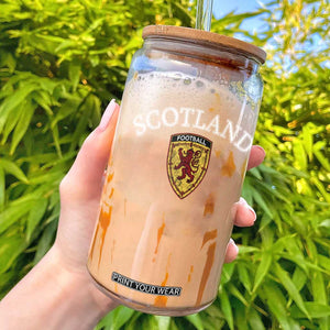 Scotland Soccer Glass Can Scottish Rampant Lion Scotland Coat of Arms Banner Football Fan