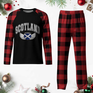 Scotland Soccer Plaid Pajama Set Retro Vintage Scottish Flag Football Fan