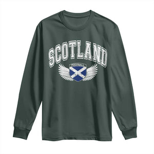 Scotland Soccer Long Sleeve Shirt Retro Vintage Scottish Flag Football Fan