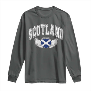 Scotland Soccer Long Sleeve Shirt Retro Vintage Scottish Flag Football Fan