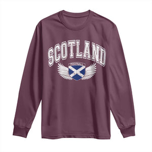 Scotland Soccer Long Sleeve Shirt Retro Vintage Scottish Flag Football Fan