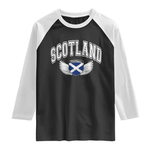 Scotland Soccer Raglan Shirt Retro Vintage Scottish Flag Football Fan