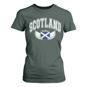 Scotland Soccer T Shirt For Women Retro Vintage Scottish Flag Football Fan