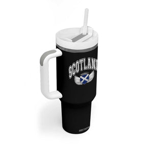 Scotland Soccer Tumbler With Handle Retro Vintage Scottish Flag Football Fan