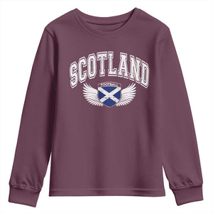 Scotland Soccer Youth Sweatshirt Retro Vintage Scottish Flag Football Fan