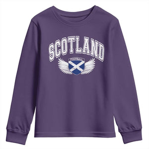 Scotland Soccer Youth Sweatshirt Retro Vintage Scottish Flag Football Fan