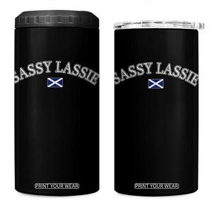 Sassy Lassie Scotland Flag 4 in 1 Can Cooler Tumbler Funny Scottish Pride Heritage Gift TS10 One Size: 16 oz Black Print Your Wear