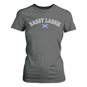 Sassy Lassie Scotland Flag T Shirt For Women Funny Scottish Pride Heritage Gift TS10 Dark Heather Print Your Wear