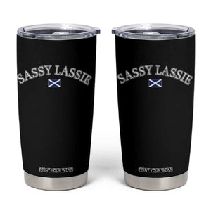 Sassy Lassie Scotland Flag Tumbler Cup Funny Scottish Pride Heritage Gift TS10 Black Print Your Wear