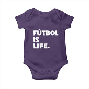 Futbol is Life Baby Onesie Funny Soccer Gift For Football Players Fans TS10 Purple Print Your Wear